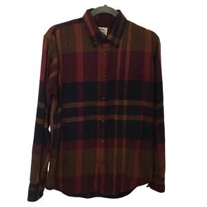 Natural Blue by Visitor Plaid 100% Cotton Long Sleeve Button Down small